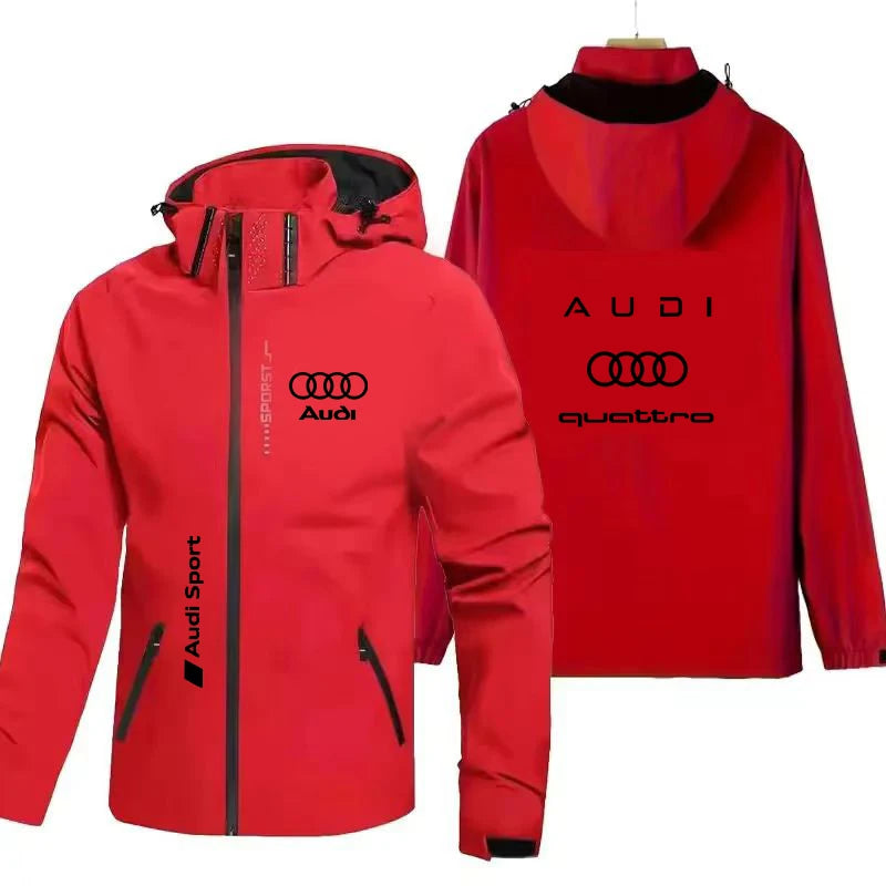 Chaqueta AUDI para Hombre, Impermeable y Cortavientos, para Primavera y Otoño, Ropa Deportiva Informal con Temática.