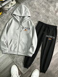 2Pcs Zipper Hoodies Set Womens Munich Germany Printed Sweatpantswinter Pocket Oversized Pants Hoody Sporty Fleece Warm Clothes