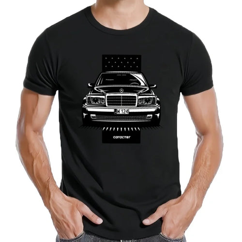 Camiseta clásica W124, camiseta gráfica de gran tamaño, ropa de lujo de peso pesado de anime para hombres
