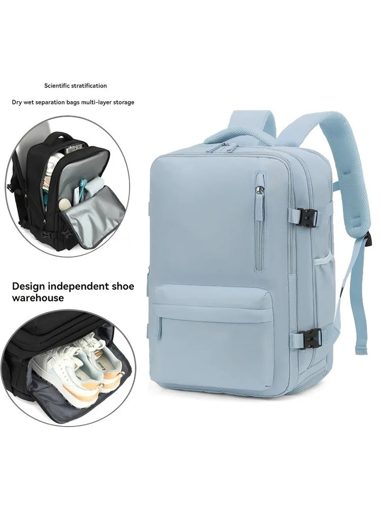 Expandable Business Travel Backpack, Waterproof Laptop Backpack Fits 15.6 Inch Notebook with Luggage Strap for Work Trip