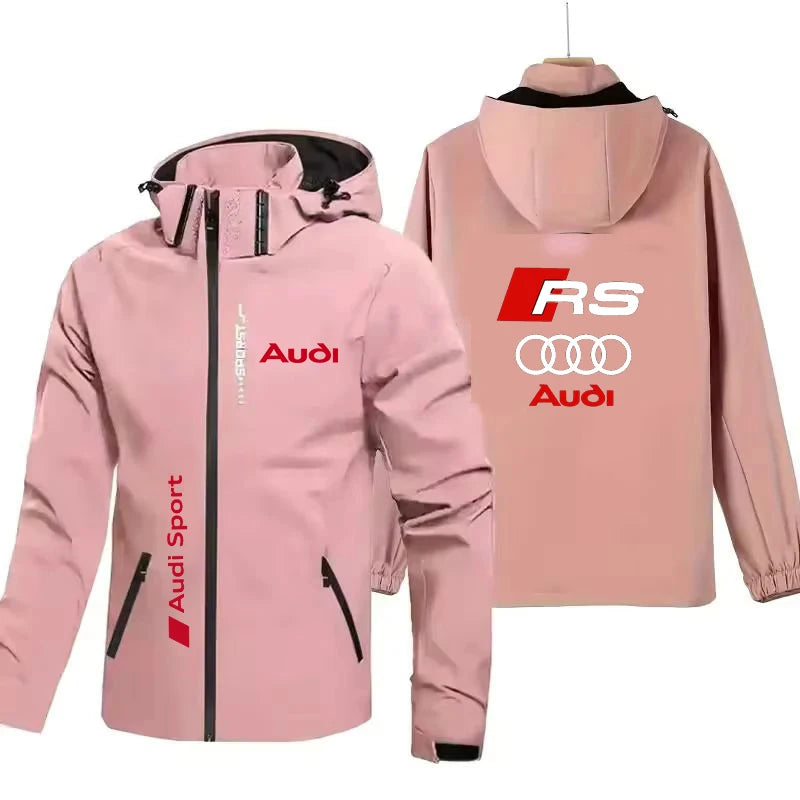 Chaqueta AUDI para Hombre, Impermeable y Cortavientos, para Primavera y Otoño, Ropa Deportiva Informal con Temática.