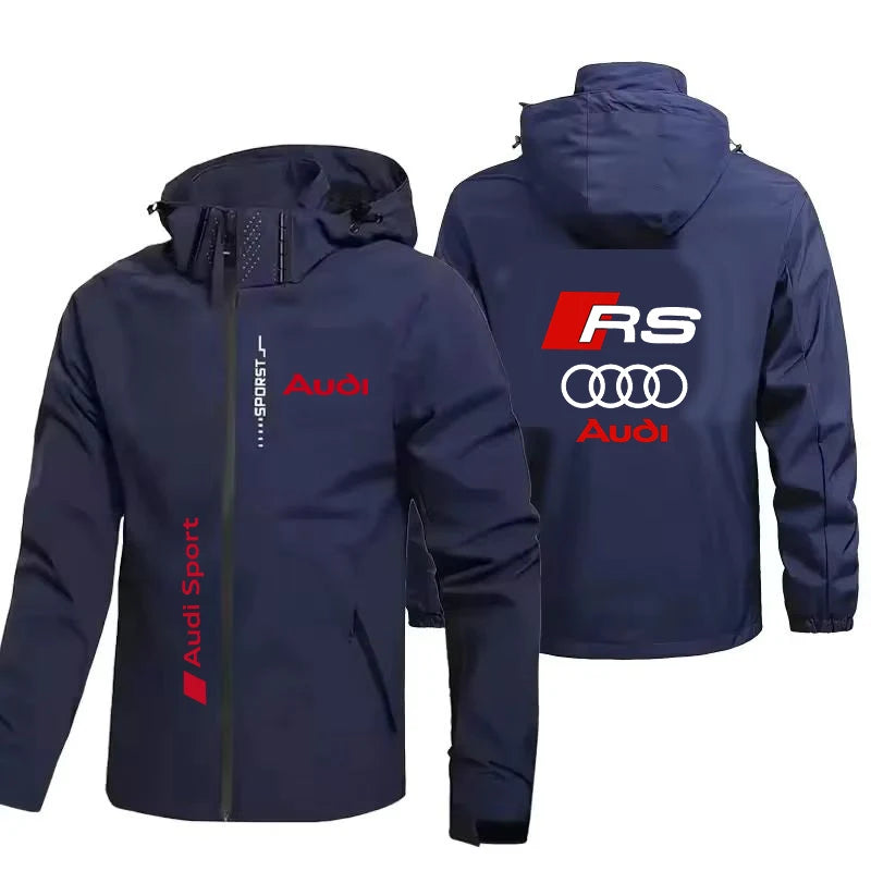 Chaqueta AUDI para Hombre, Impermeable y Cortavientos, para Primavera y Otoño, Ropa Deportiva Informal con Temática.
