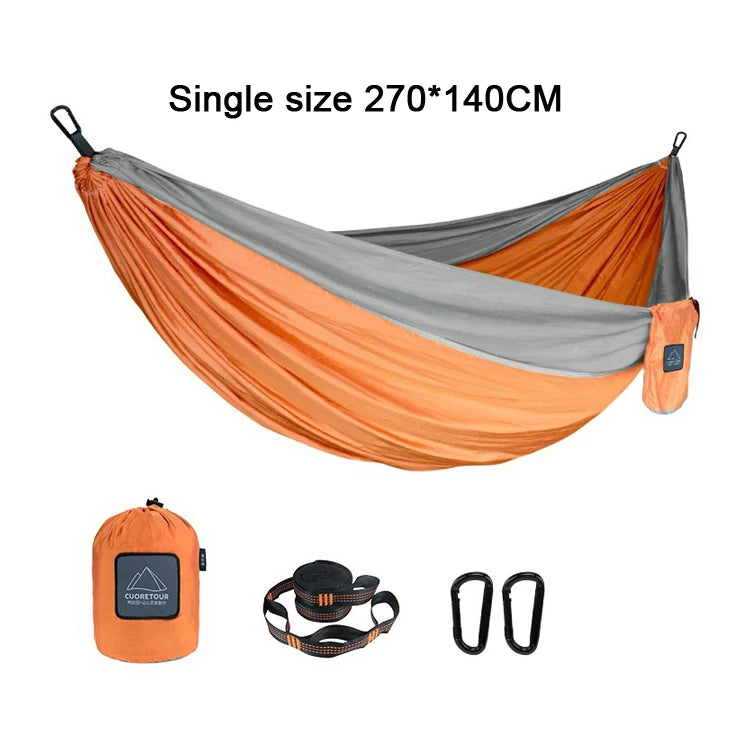Portable Anti Rollover Double Camping Hammock Outdoor Travel Hiking Beach Backyard Courtyard Swing Hammock Outdoor Camping Equip