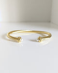 Gold Pearl Bangle Bracelet