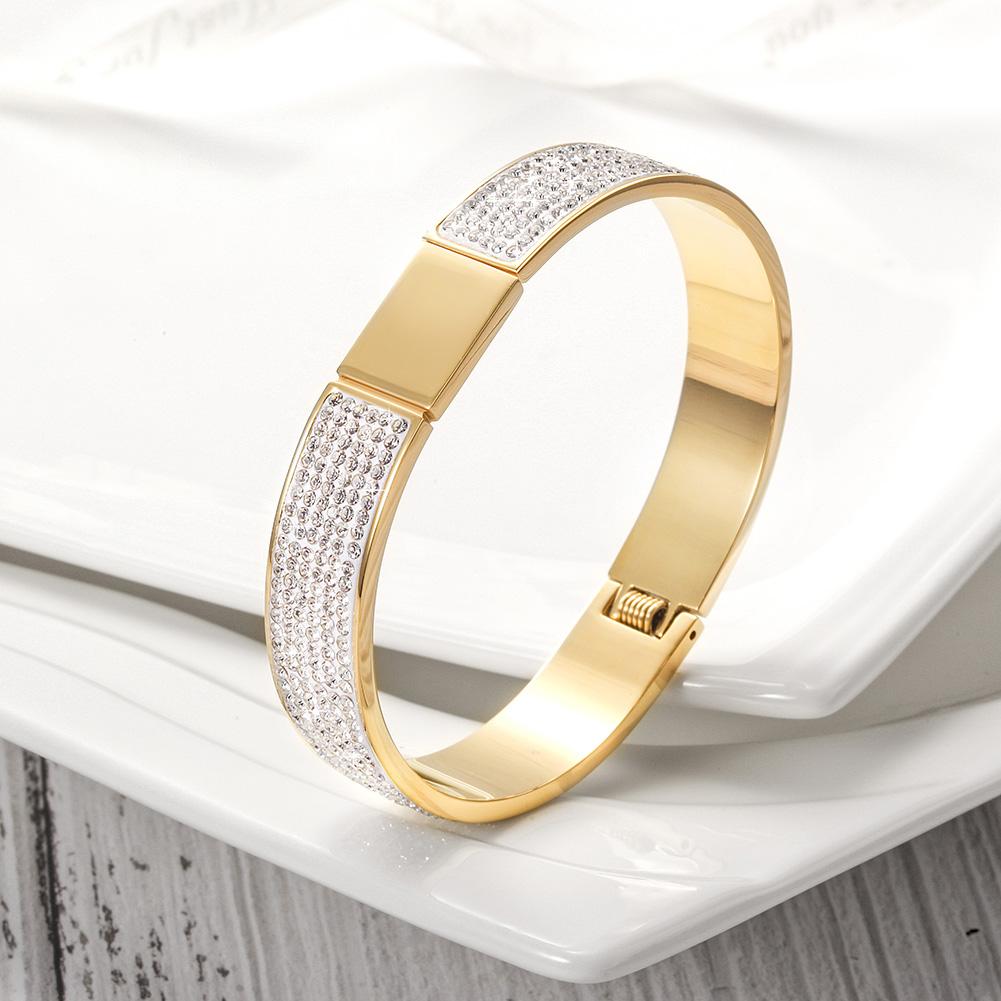Pulsera rígida Flawless Pavé de acero inoxidable