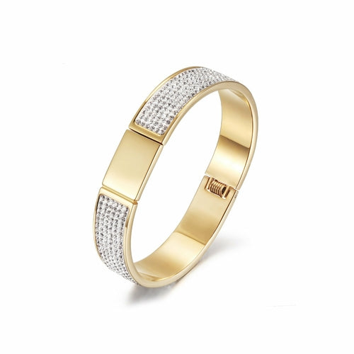 Pulsera rígida Flawless Pavé de acero inoxidable