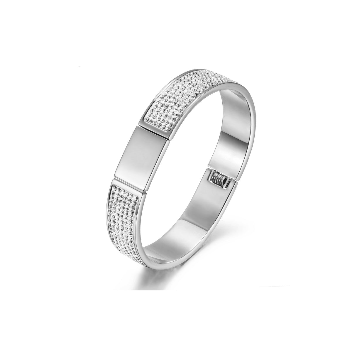 Pulsera rígida Flawless Pavé de acero inoxidable