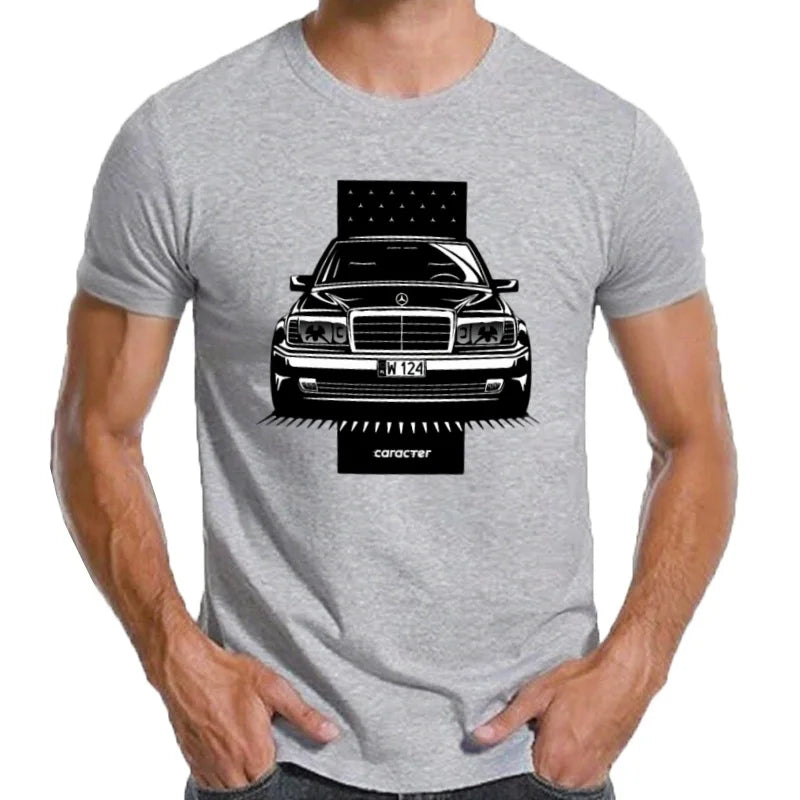 Camiseta clásica W124, camiseta gráfica de gran tamaño, ropa de lujo de peso pesado de anime para hombres