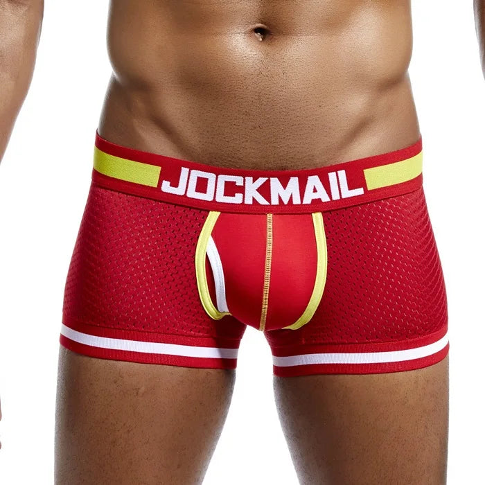 4PCJockmail Calzoncillos Tipo Calzones De Malla En U, Para Hombre, Ropa Interior Cómoda Sexy Sports Fitness Panties lingerie