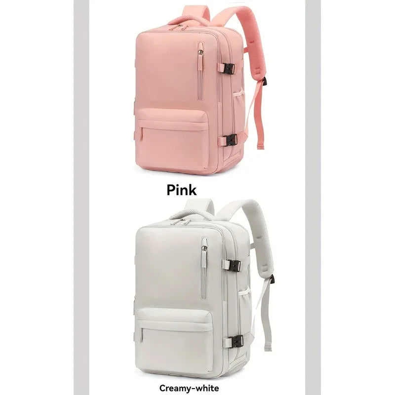 Expandable Business Travel Backpack, Waterproof Laptop Backpack Fits 15.6 Inch Notebook with Luggage Strap for Work Trip