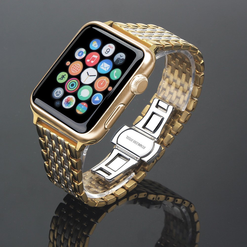 Correa de acero inoxidable compatible con Apple Watch