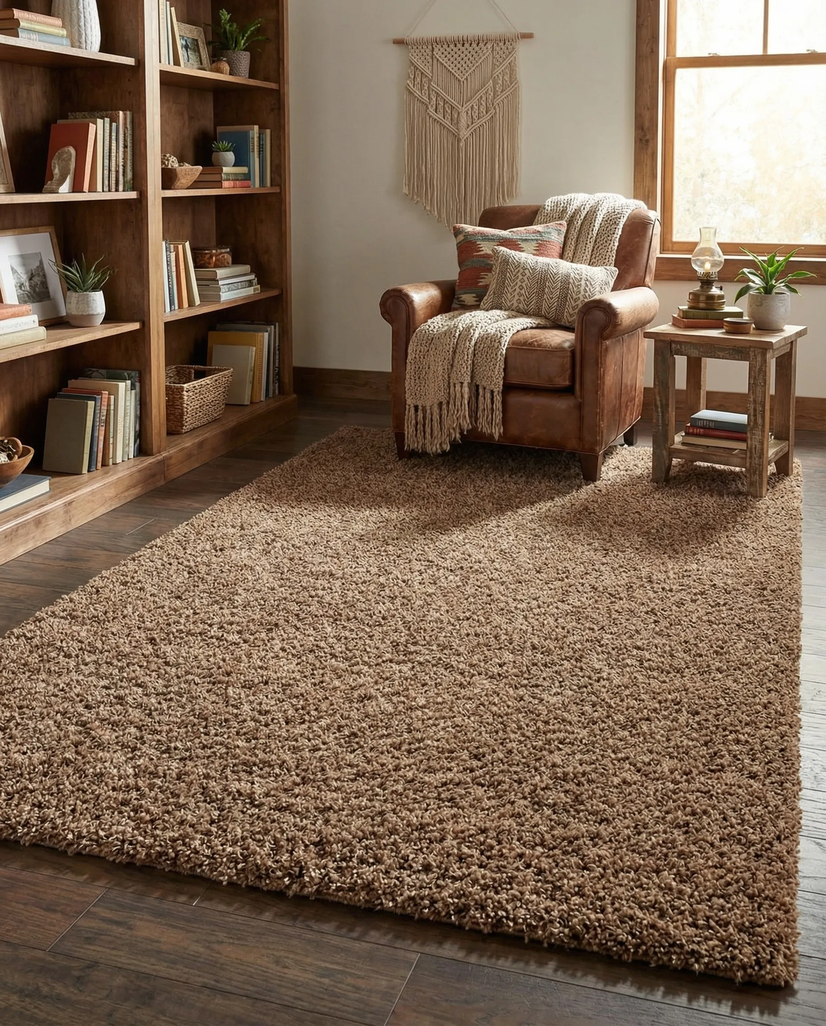 Naar Merino Collection Coffee Shaggy Rug