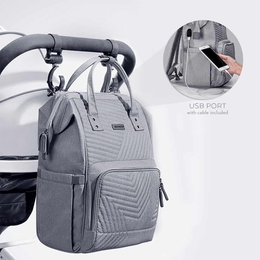 Mochila pañalera acolchada con 13 bolsillos