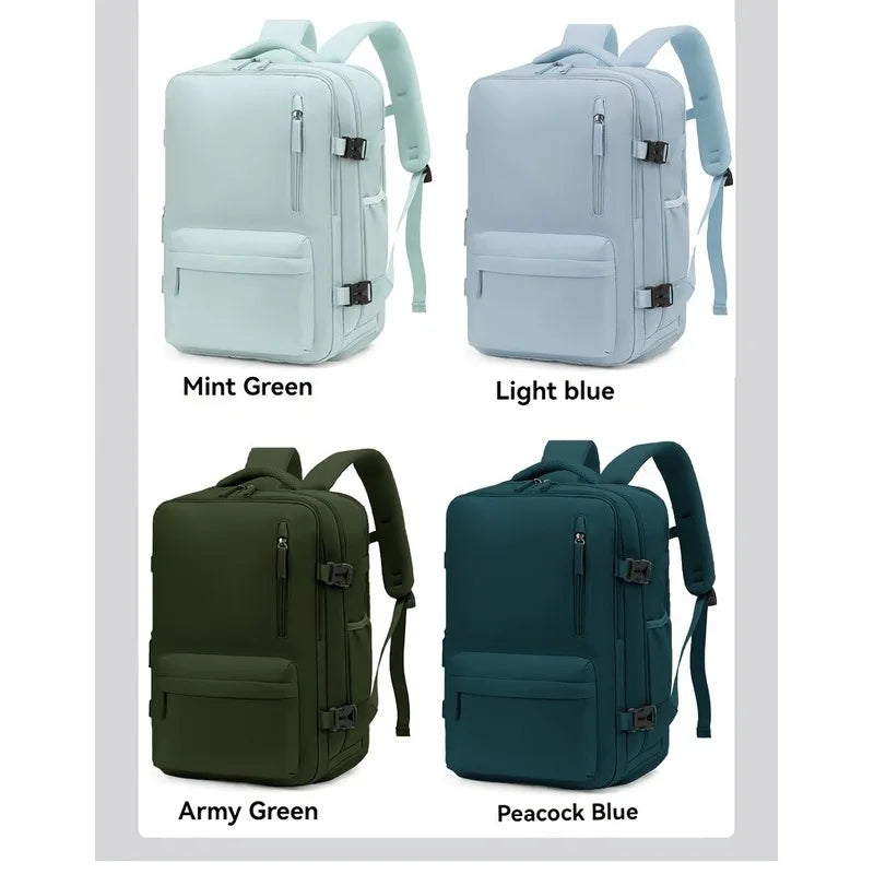 Expandable Business Travel Backpack, Waterproof Laptop Backpack Fits 15.6 Inch Notebook with Luggage Strap for Work Trip